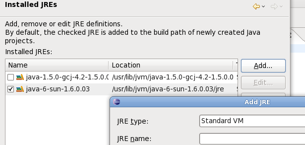 Agregando Java 6